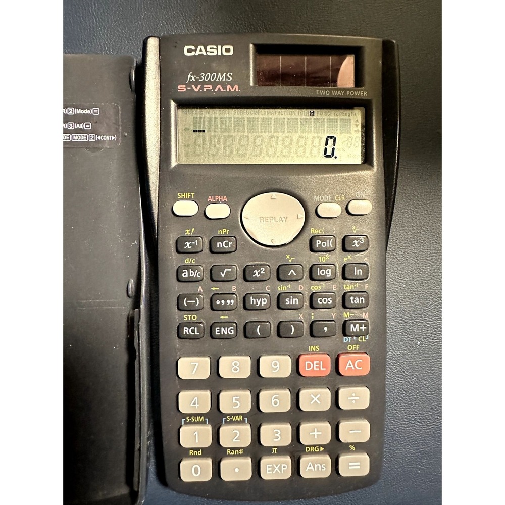 Casio fx-300MS Scientific Calculator S-V.P.A.M. Two Way Power Black